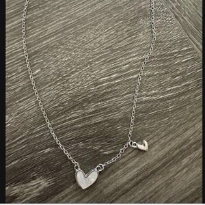Kohl's Silver Heart Necklace with Double Pendant